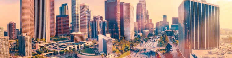 aerial-view-sunrise-in-los-angeles-city-california